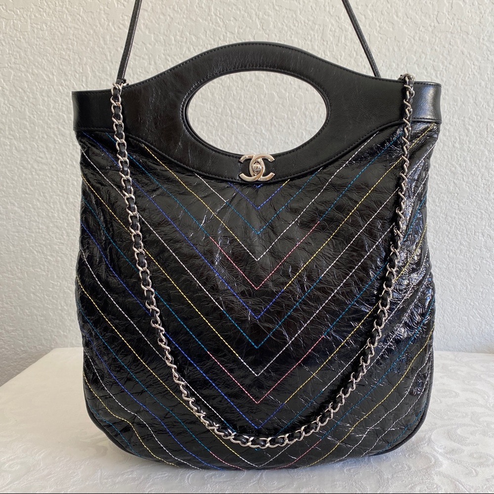 CHANEL Multicolor quilted Large Shopping Bag